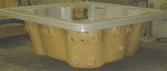Diamond Trimmed Hot Tub Shell Diamond Trimmed Hot Tub Shell